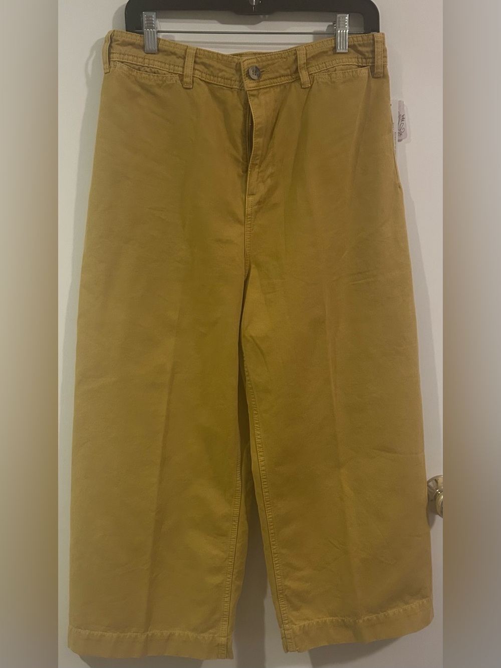 NWT Free People 31 Women’s Barrel Jeans Harvest Yellow Mustard Mid Rise Fall